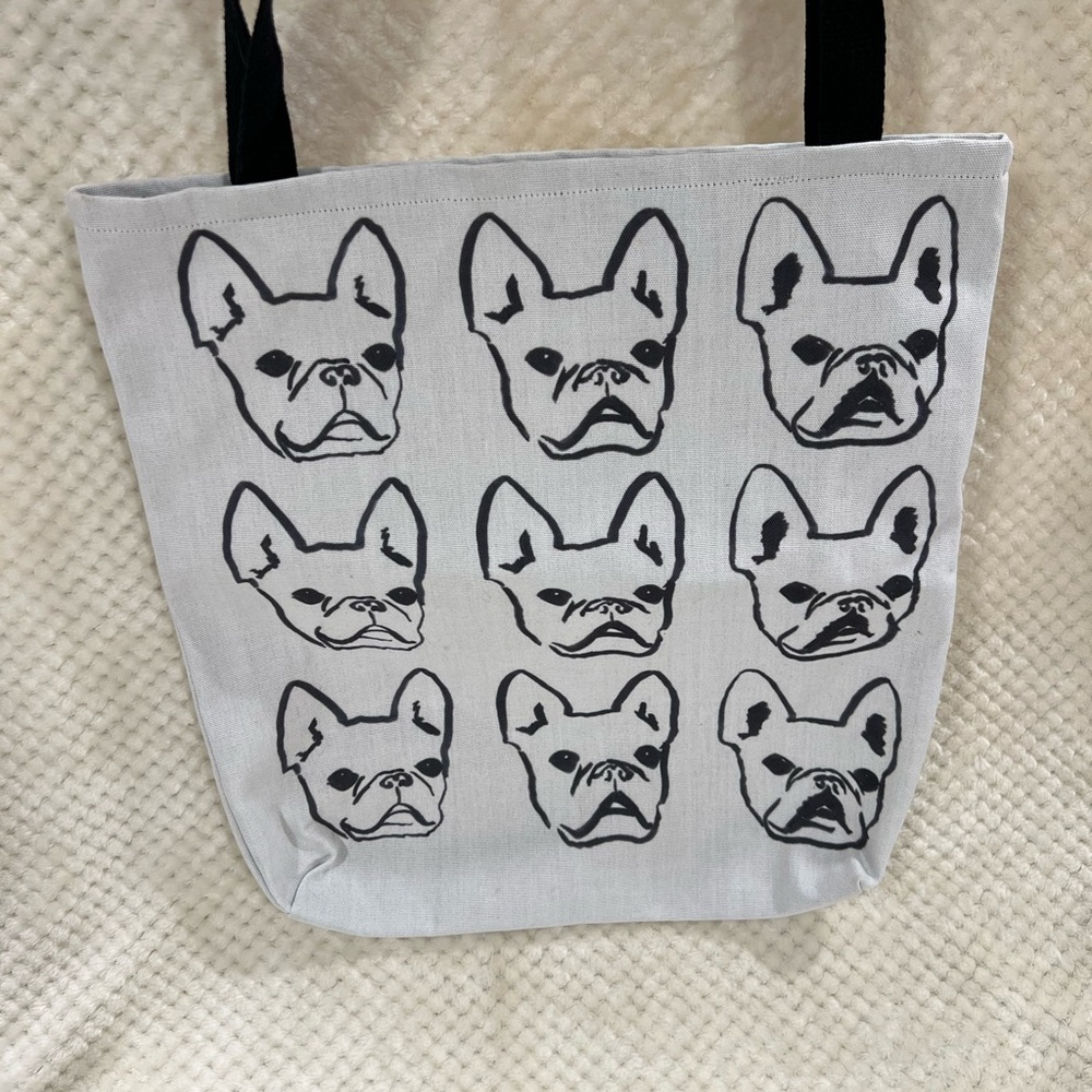 French Bulldog Canvas Tote Bag with handle